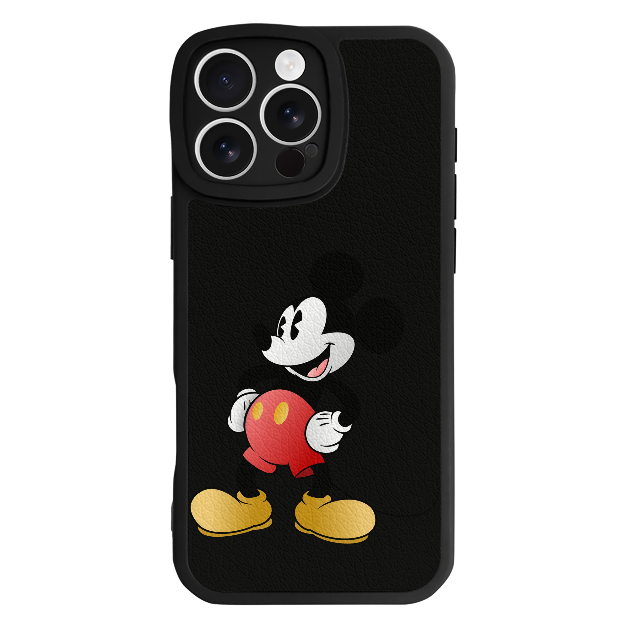 （画像用） ミッキーマウス Mickey Mouse 【iPhone 16シリーズ対応】シリコンスマホケース（レザー調） 材質：シリコン